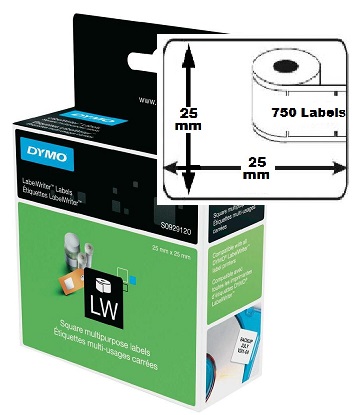 Dymo LW etiket multif. 25x25mm (750) (S092912)