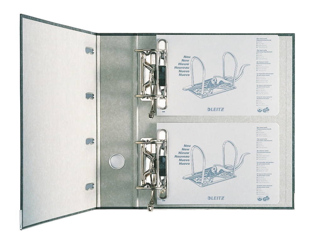 Bankordner Leitz karton A4 75mm dubbel mechanisme zwart (1092020)