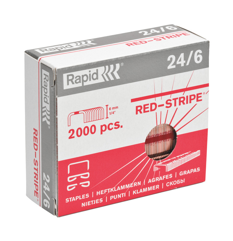 Nietjes Rapid Strong Redstripe 24/6 koper (2000)(51122)