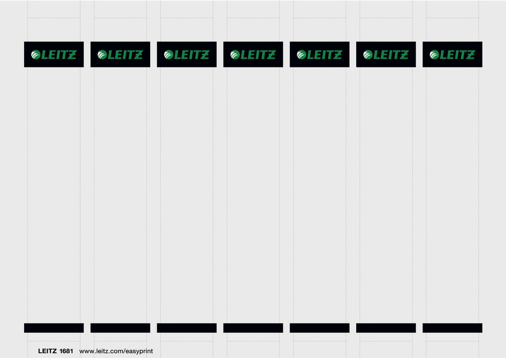 Rugetiket Leitz printbaar karton A4 7/blad kort smal grijs (25)