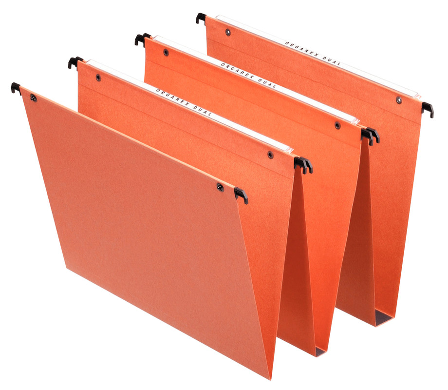 Hangmap Esselte Orgarex Dual Uniscope karton A4 330mm 15mm bodem lade oranje (25)(1010700)