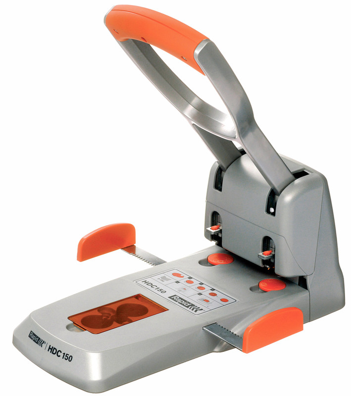 Perforator Rapid Supreme Heavy Duty HDC150 2-gaats 150vel zilver/oranje (2300060)