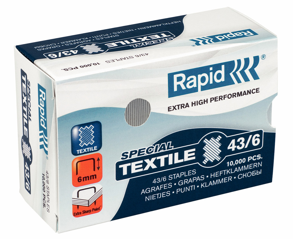 Nietjes Rapid Textile Super Strong 43/6 gegalvaniseerd (10000)