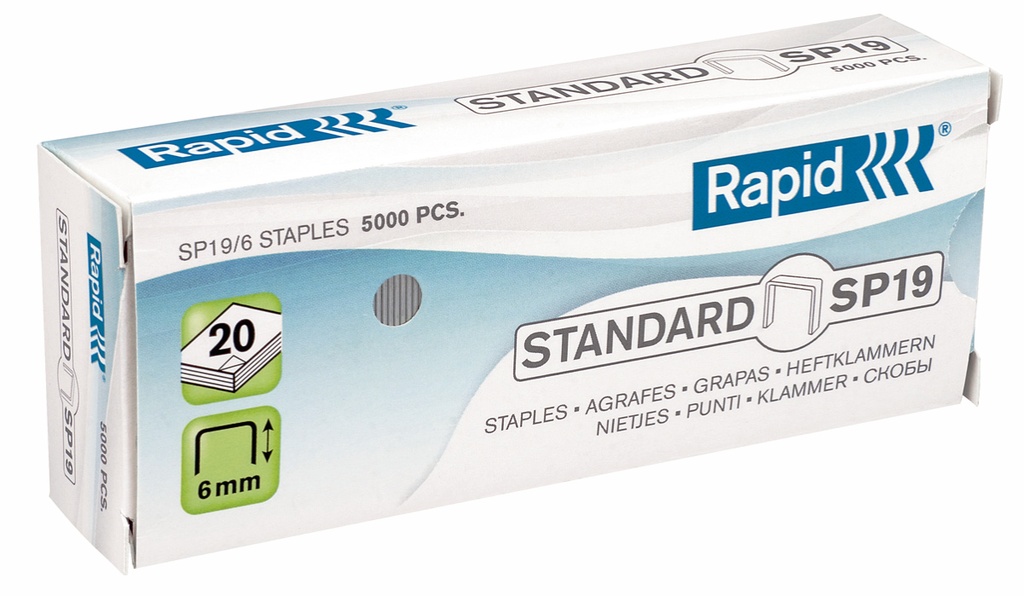 Nietjes Rapid Standard SP19 gegalvaniseerd (5000)