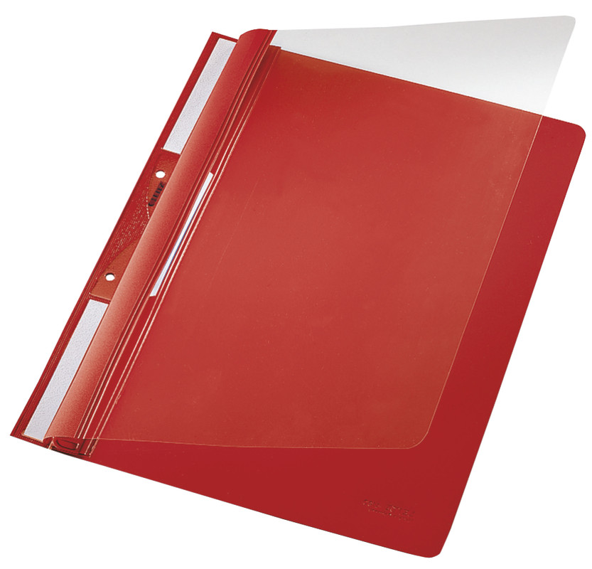 Snelhechtmap Leitz Standaard PVC A4 geperforeerd rood (20)