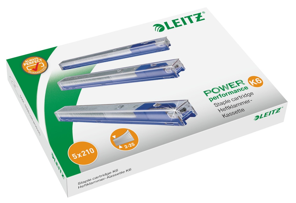 Nietcassette Leitz voor blokhechter 5551 K6 26/6 25 vel blauw