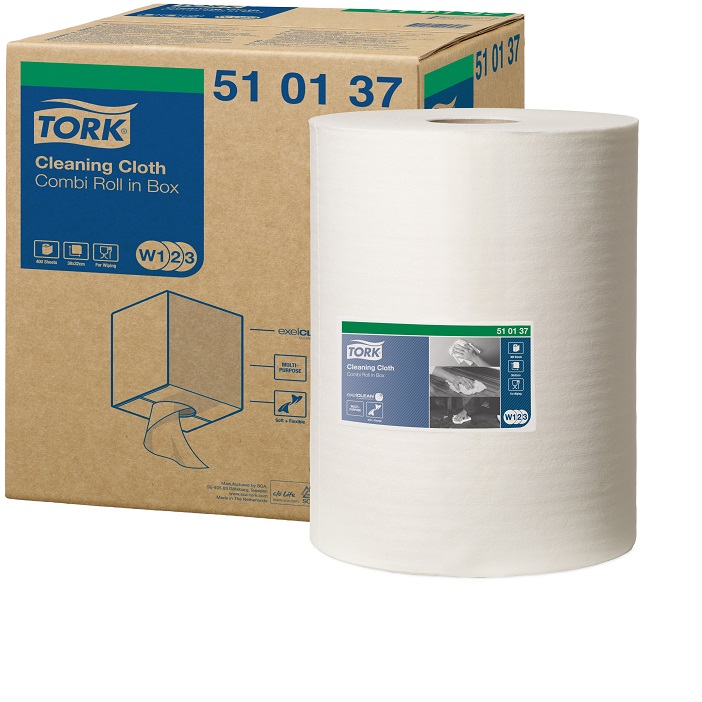 Poetsdoek Tork Cleaning Cloth W1/W2/W3 1-laags 400vel