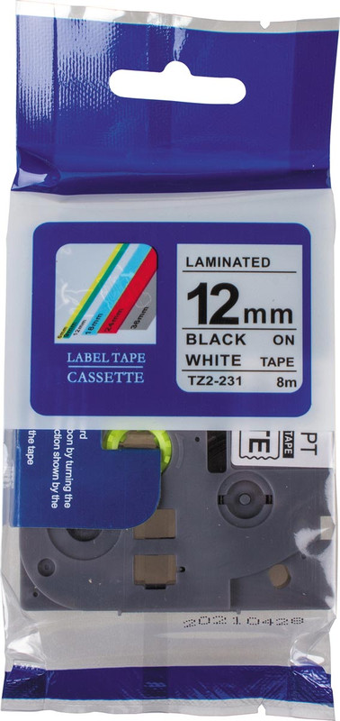 Compatibele tape Brother P-Touch TZE-231 12mm zwart op wit