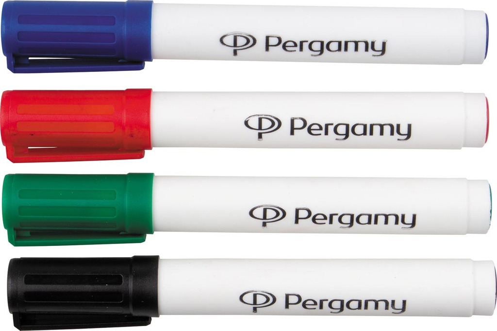 Whiteboardmarker Pergamy ronde punt 1-3mm assorti (4)