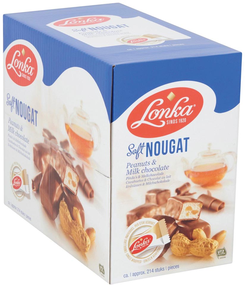 Nougat Lonka pinda melkchocolade 12g (214)