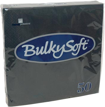 Servet Bulkysoft 2-laags 33x33cm zwart (50)