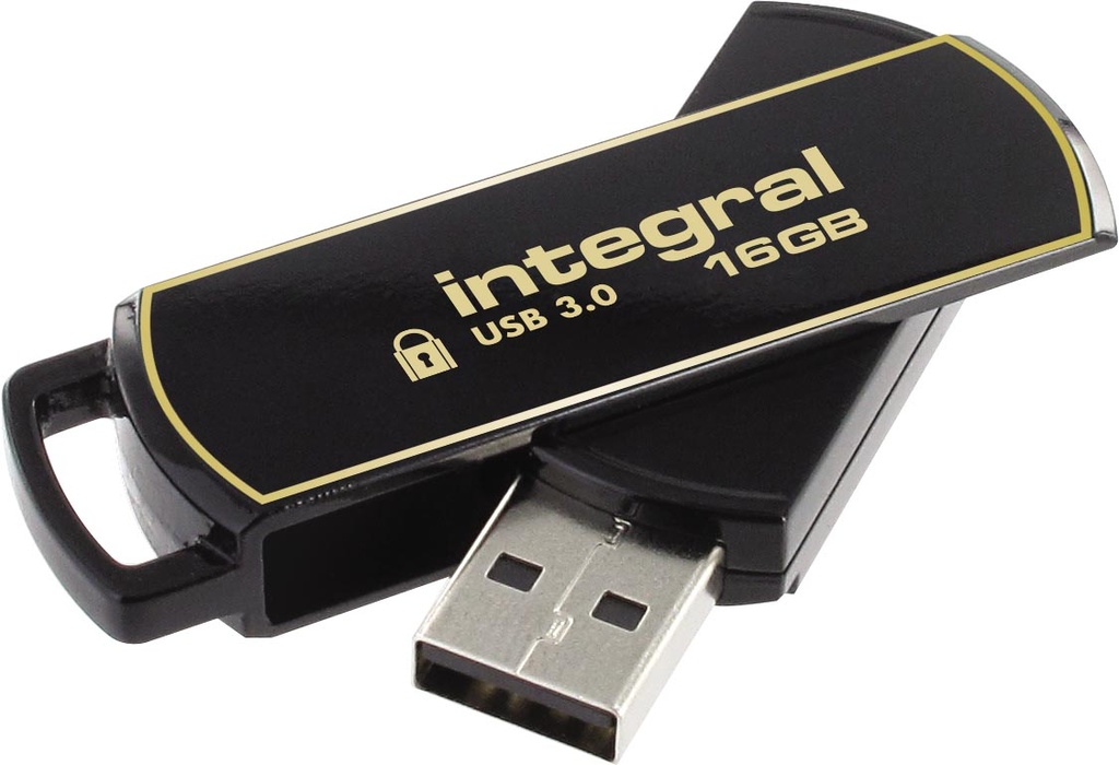 USB-stick Integral 360 Secure USB 3.0 16gb Zwart