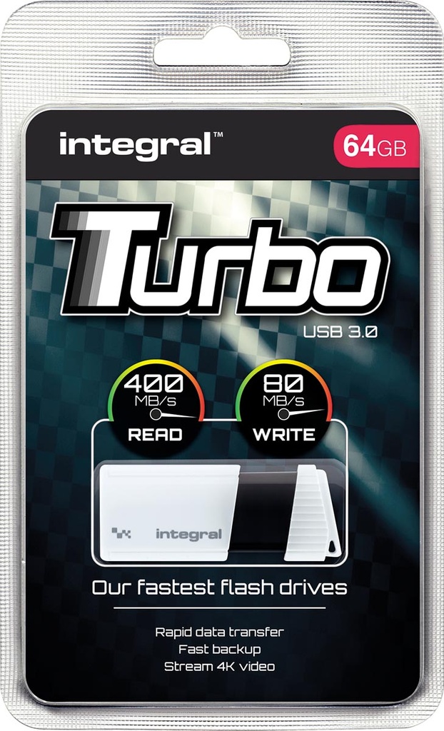 USB-stick Integral Turbo USB 3.0 64gb Wit