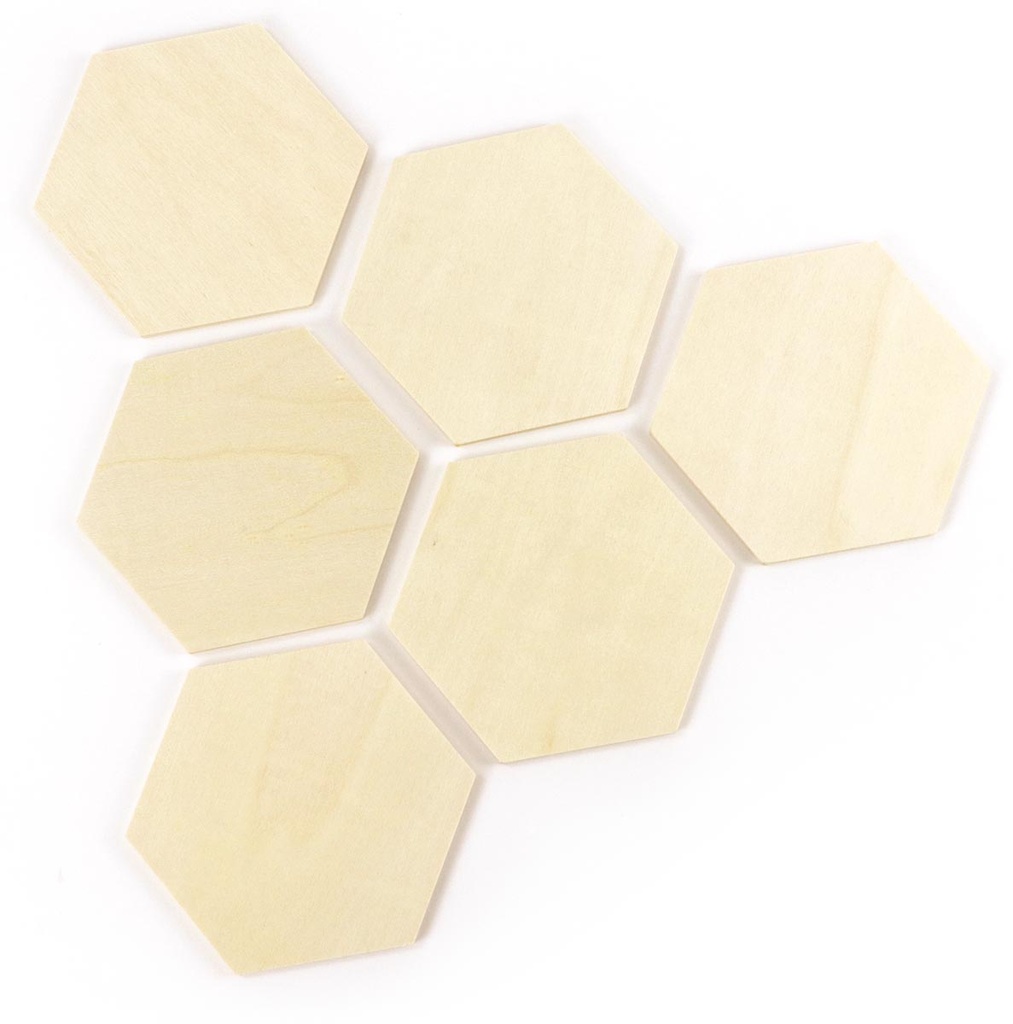 Houten Hexagonaal Graine Crétaive 12cm x 12cm x 0,4cm