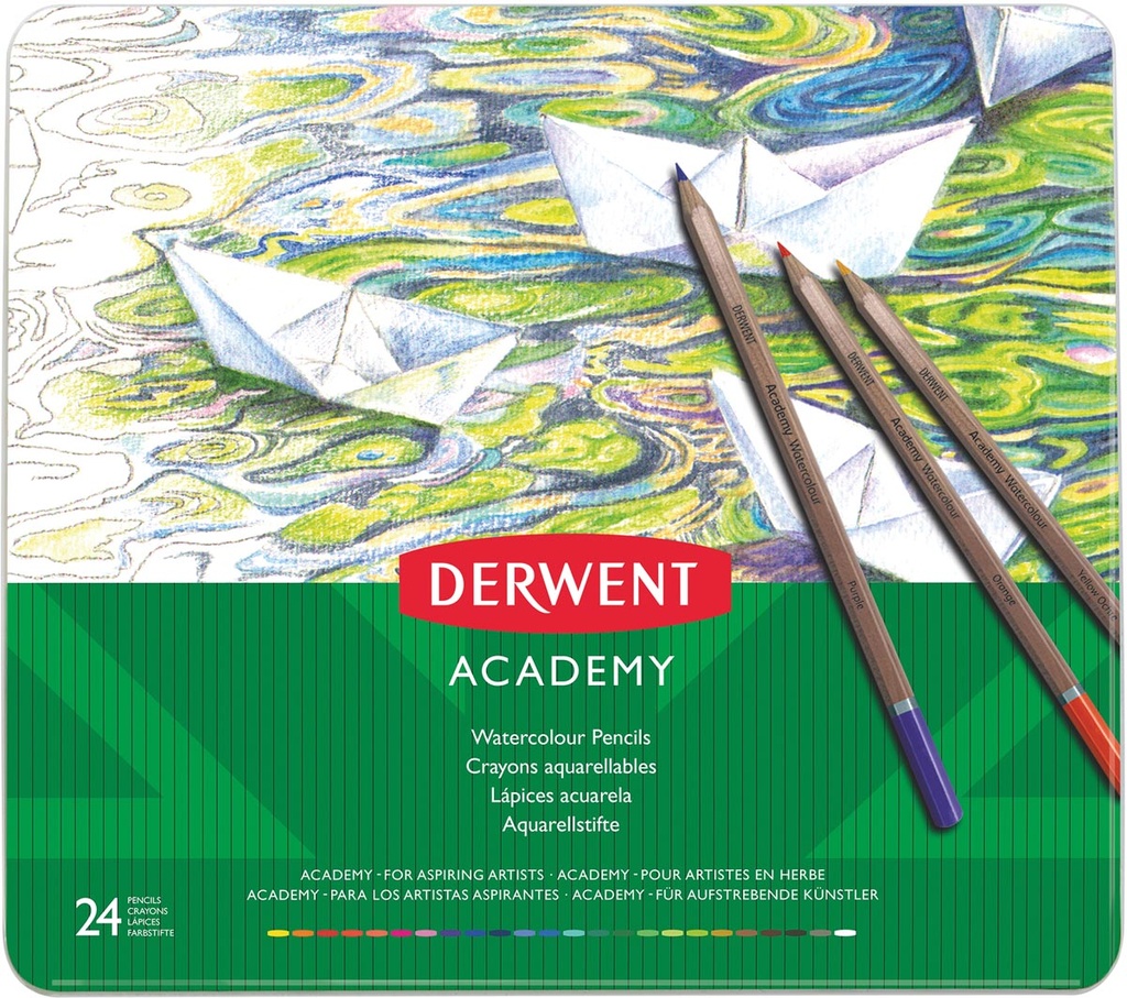 Aquarelpotlood Derwent Academy Blik 24 STUKS Assorti