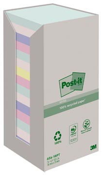 Memoblok Post-it recycled nature 76 x 76 mm assorti (16)