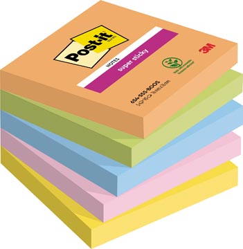 Sticky notes Post-it boost 76 x 76 mm 90 vellen assorti (5)