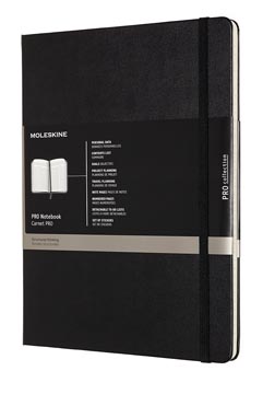 Notitieboek Moleskine professional harde kaft 19 x 25 cm gelijnd 189 blz zwart