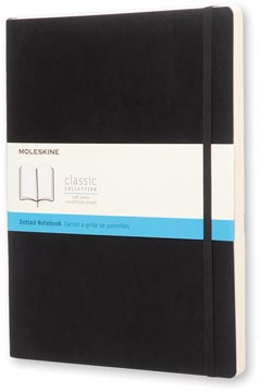 Notitieboek Moleskine harde kaft 19 x 25 cm puntraster 192 blz zwart