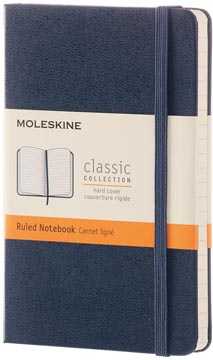 Notitieboek Moleskine harde kaft 9 x 14 cm gelijnd 192 blz saffier