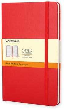 Notitieboek Moleskine harde kaft 12 x 21 cm gelijnd 240 blz rood