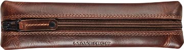 Pennenzak Maverick vlak 16x4cm lederen bruin