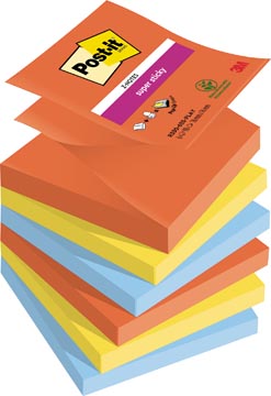 Z-notes Post-it super sticky playful 76 x 76 mm 90 vellen assorti (6)