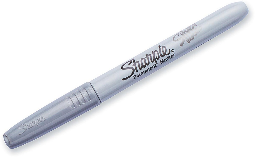 Permanent marker Sharpie fijne ronde punt 1mm zilver metallic