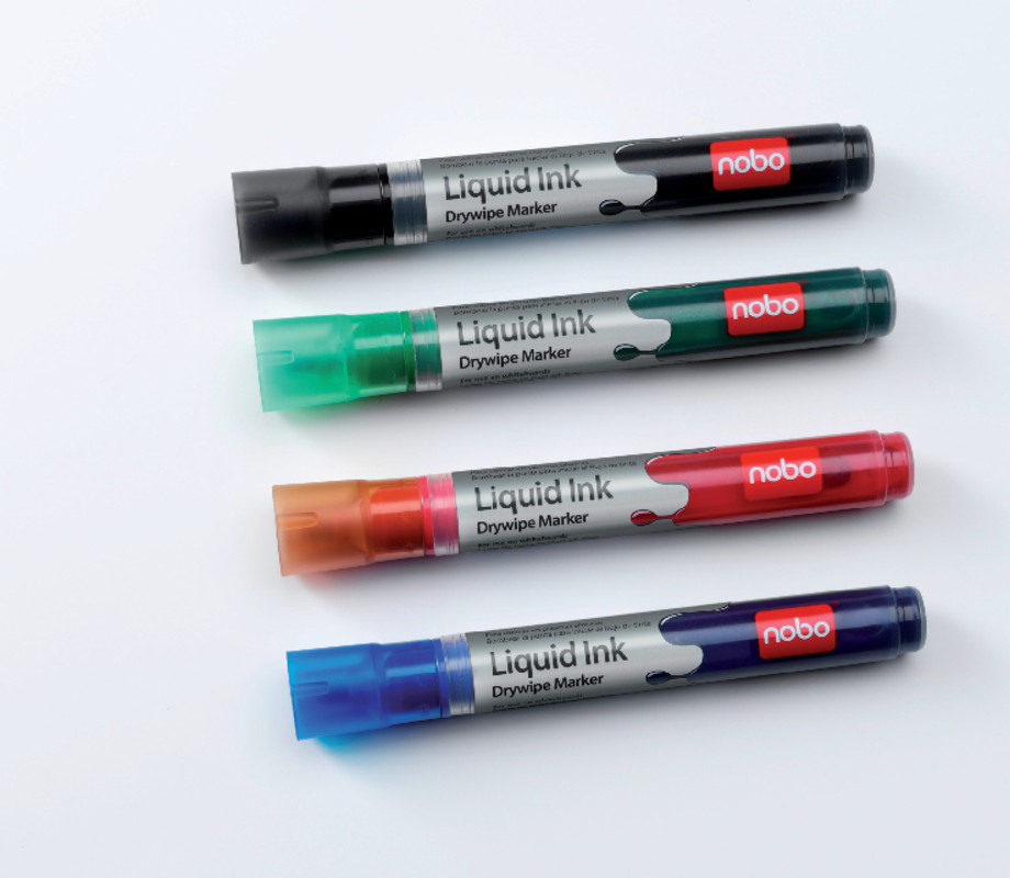 Marker Nobo Liquid-Ink ronde punt 3mm assorti (6)