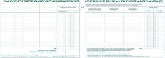 Register Exacompta 2dehandsauto binnenland en export karton 32x24cm 80blad nederlandstalig