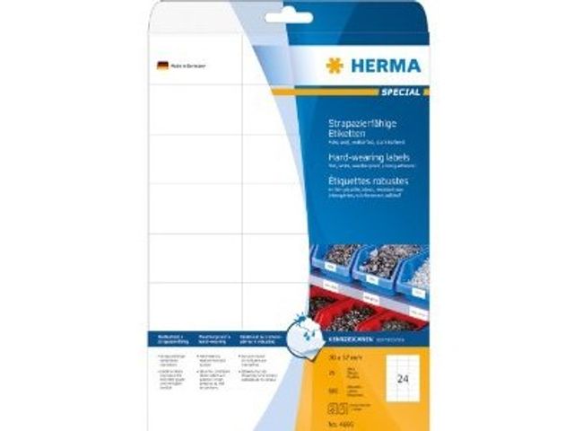 Etiket Herma A4 24 etik/bl. 70x37mm weer- en waterbestendig (25)