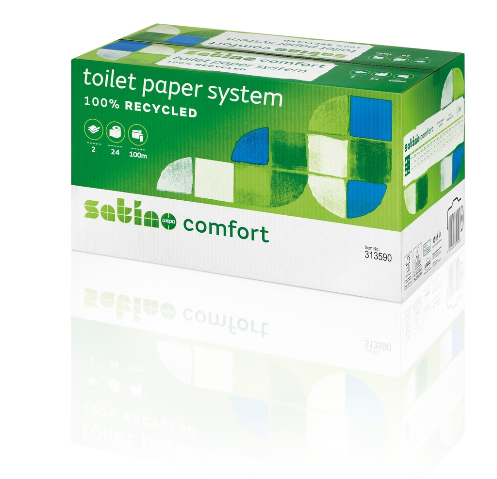 Toiletpapier Satino Prem doppenrol 2-laags 100m (24)