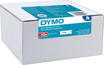 Dymo D1 tape 12mmx7m zwart/wit doos (10)