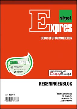 Rekeningblokken Sigel Expres A5 Nederlands Dupli 50 x 2 vel