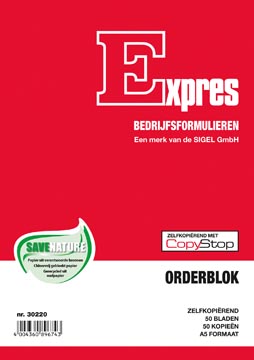 Orderblok Sigel Expres A5 Nederlandstalig Dupli 50 x 2 vel