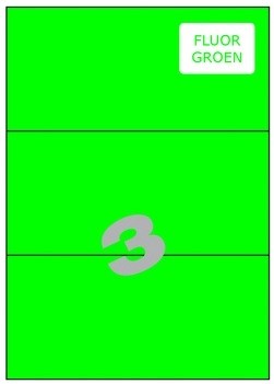 Etiket 03 etik/blad 210x99mm 600bl/d fluo groen