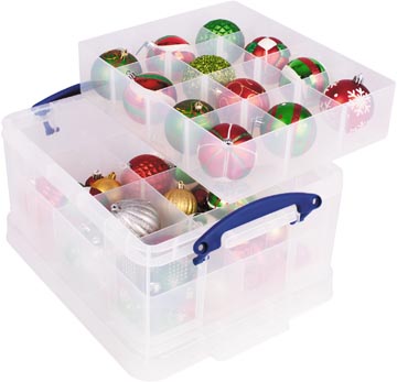 Opbergdoos met 2 inzetbakjes Really Useful Box 21l Transparant