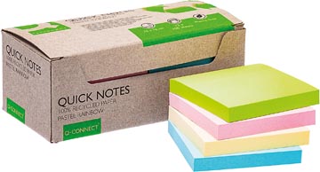 Quick Notes Recycled pastel Q-Connect 76 x 76 mm 100 vel assorti (12)