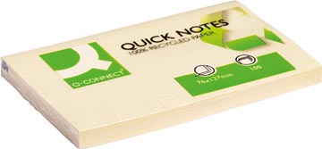 Quick Notes Recycled Q-Connect 76 x 127 mm 100 vel Geel