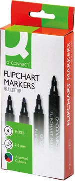 Flipchartmarker Q-Connect 2-3 mm ronde punt Assorti