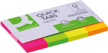 Quick Tabs Q-Connect 20 x 50 mm 4 x 50 tabs Assorti