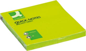 Quick Notes Q-Connect 76 x 76 mm 80 vel Neongroen 