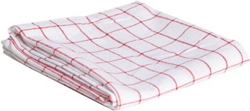 Cosy handdoek 72x50cm geruit wit/rood