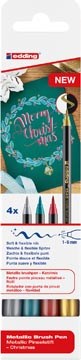 Edding metallic brushpen Christmas E1340 4 st