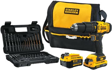 Stanley Fatmax schroefklopboormachine 18V, 2 accu's, softbag en 50-delige accessoireset