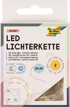 Folia lichtslinger LED, 20 LED's, 2,20 meter, op batterijen (2)