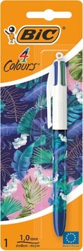 Balpen Bic 4 Colours Decors Botanical Universe medium blister assorti