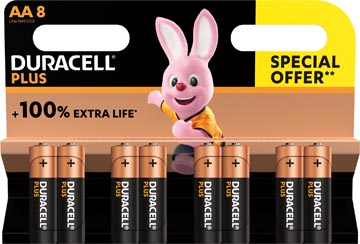 Duracell batterij Plus 100% AA, (8)