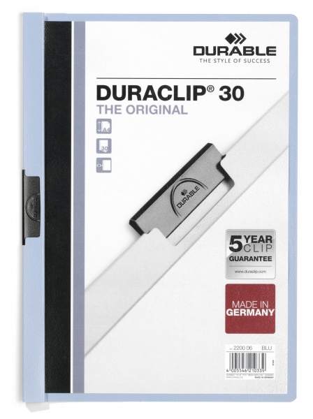 [DUR-220006] Klemmap Durable Duraclip 30 PP A4 30vel (blauw)