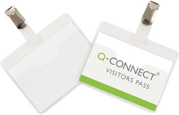 Badge met clip Q-CONNECT 90x60mm zij-insteek (25)